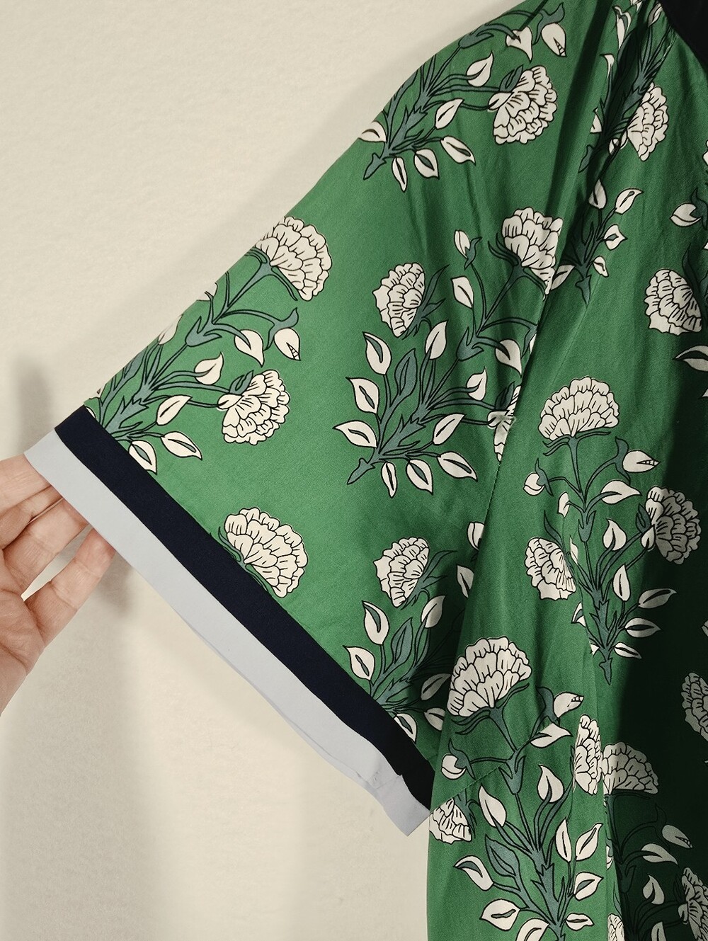 Umgee NWT Green Floral S Sleeve Cotton Ruffled Neck Shift Dress. Ladies Med - Picture 6 of 12